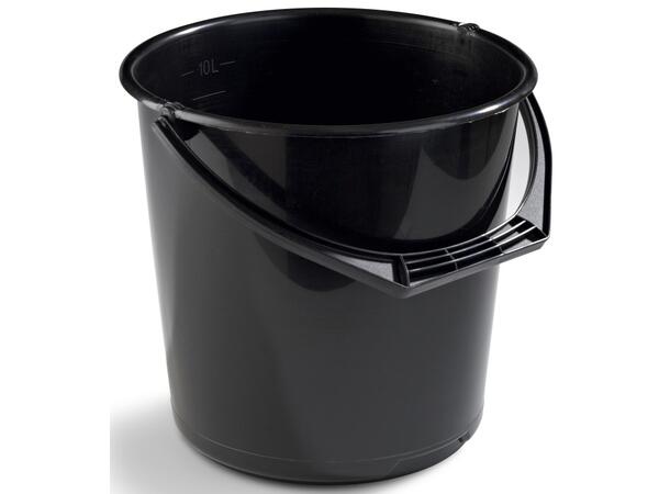Bøtte plast 10L sort 